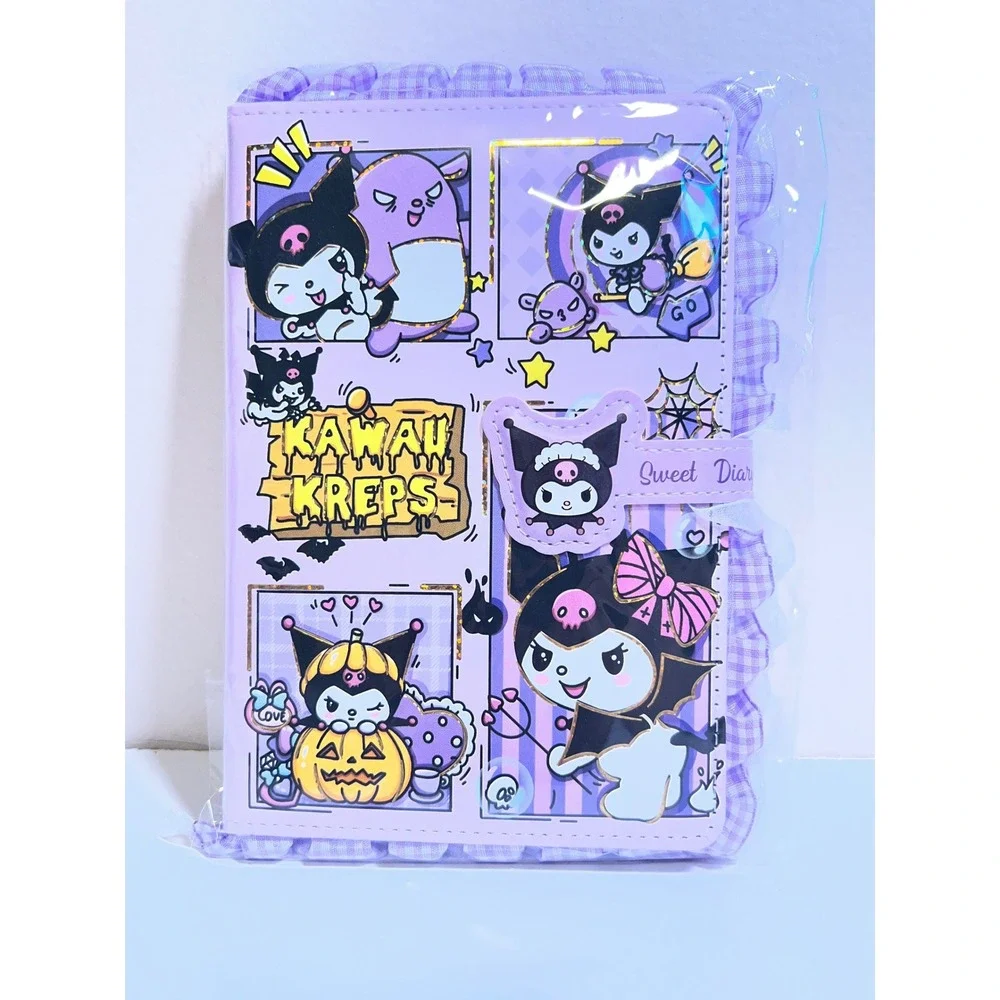 Sanrio Kuromi Sweet Diary Journal Lilac‎ Purple Gingham Ruffle Kawaii Kreps